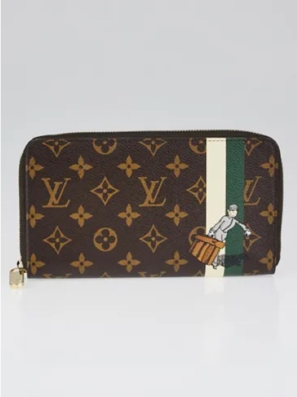 Louis Vuitton Monogram Groom Zippy Organizer Wallet Alpine Green - EUC